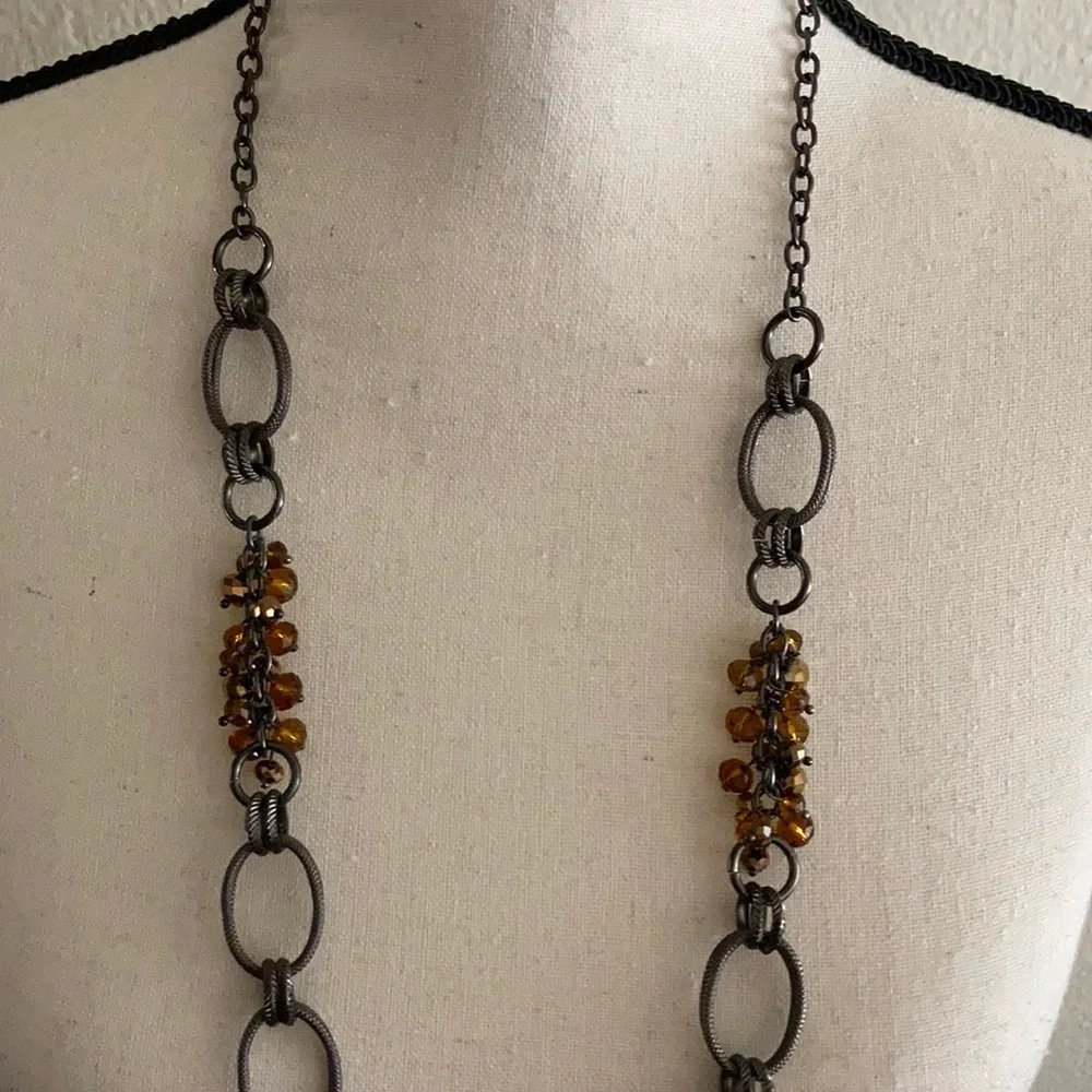 Orange Beaded Accent Necklace